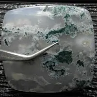 Moss agate cabochon E