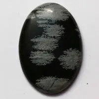 Snowflake obsidian cabochon