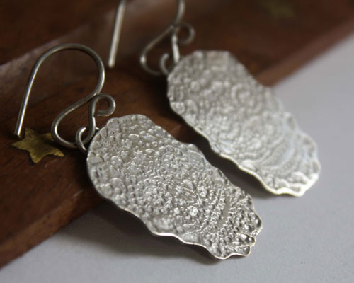 Sugar skull, Mexican skull earrings in sterling silver