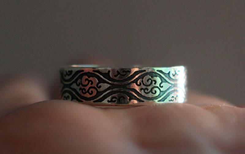 Tachiwaki, Japanese steam ring in sterling silver