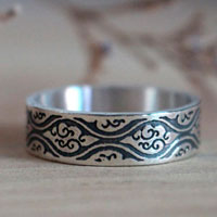 Tachiwaki, Japanese steam ring in sterling silver