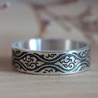 Tachiwaki, Japanese steam ring in sterling silver