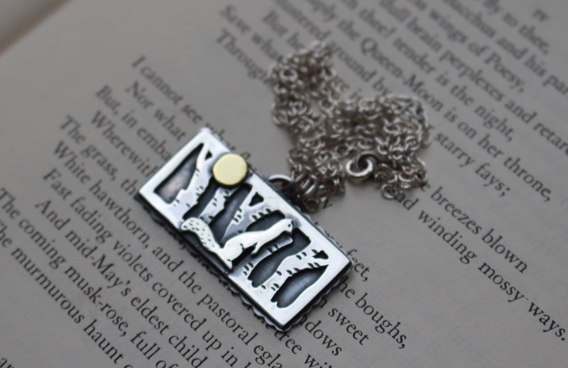 Take the time to listen, weasel forest necklace in silver and brass
