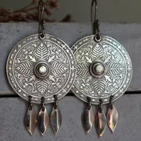 Telling the earth, botanical mandala earrings in sterling silver