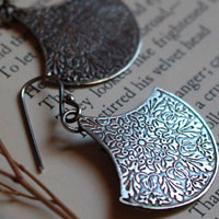 Terrarium, botanical earrings in sterling silver