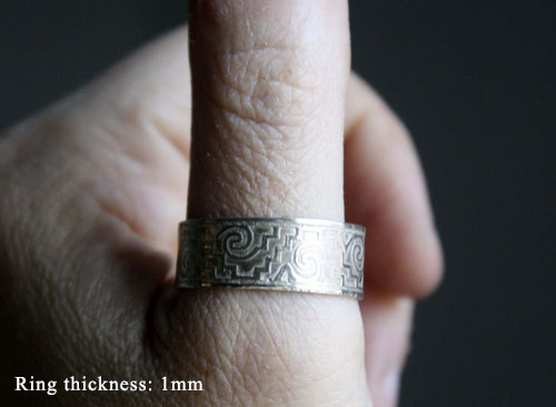 Tesoro zapoteco, mexican zapotec ring in sterling silver