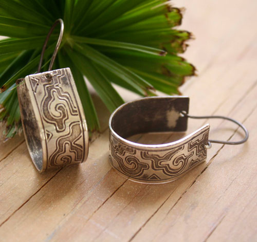 The cities of gold, Zapotec Pre-Hispanic earrings in silver