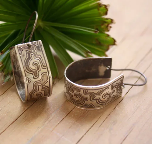 The cities of gold, Zapotec Pre-Hispanic earrings in silver