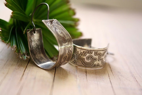 The cities of gold, Zapotec Pre-Hispanic earrings in silver