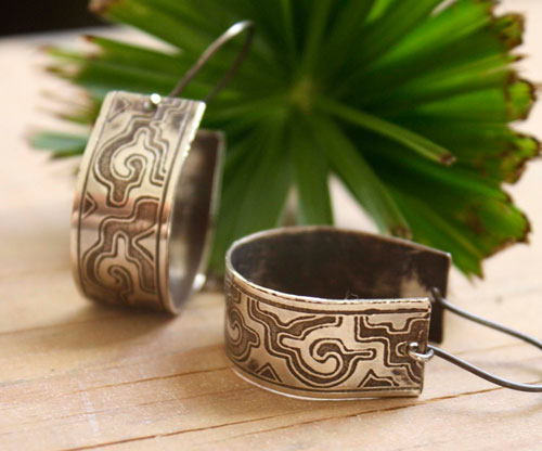 The cities of gold, Zapotec Pre-Hispanic earrings in silver