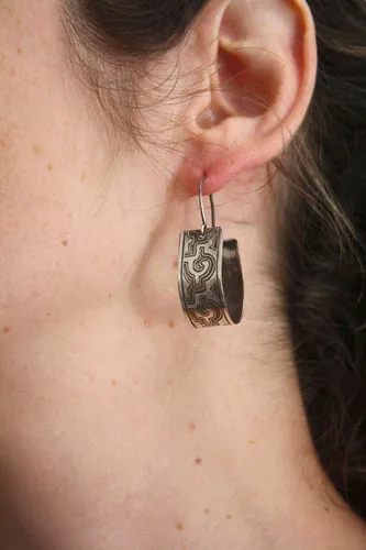 The cities of gold, Zapotec Pre-Hispanic earrings in silver