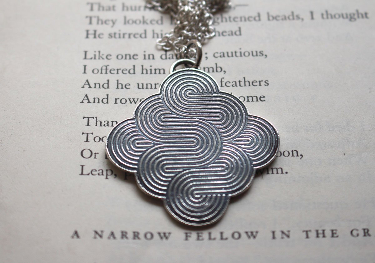 The dance of the wind, airy swirls necklace in sterling silver