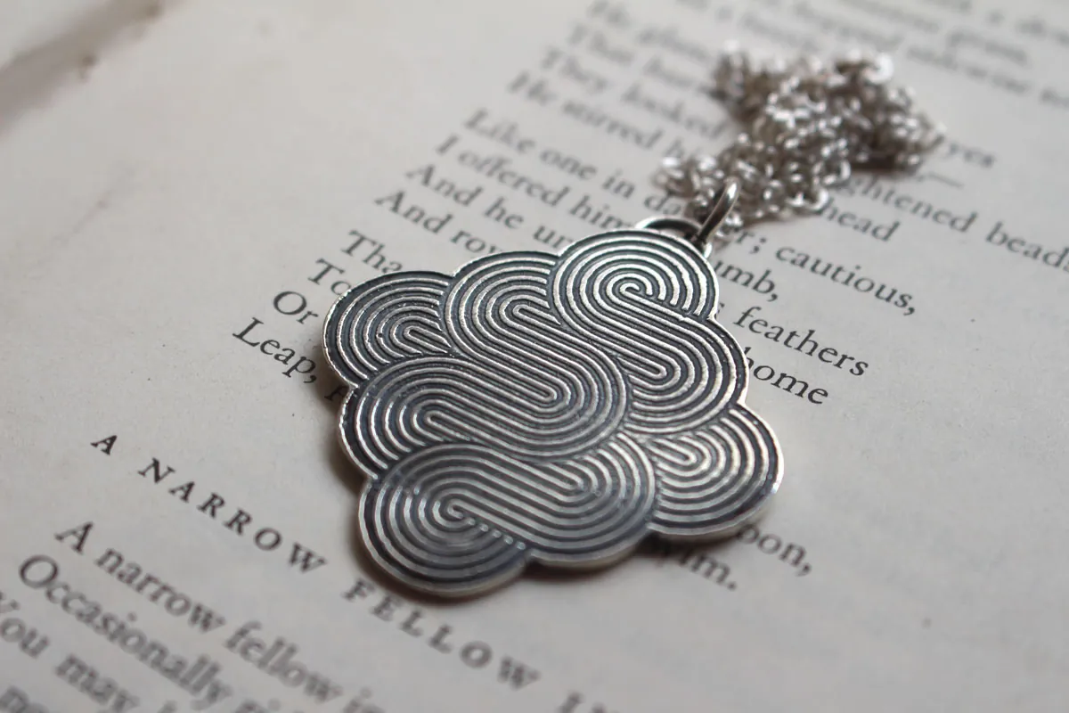 The dance of the wind, airy swirls necklace in sterling silver