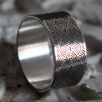 The door to the past, Neolithic spiral and circle ring in silver