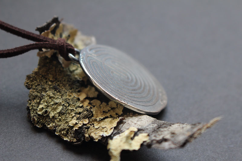 The Labyrinth of Knossos, Greek coin pendant in sterling silver