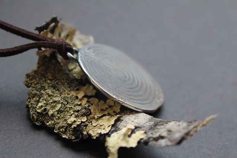 The Labyrinth of Knossos, Greek coin necklace in sterling silver