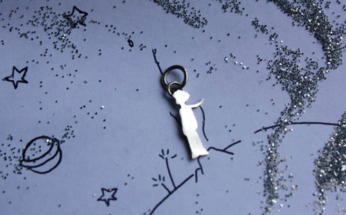 The Little Prince, Saint-Exupéry’s tale silhouette pendant in silver