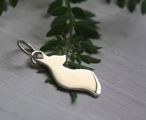 The Little Prince’s fox, wisdom animal pendant in sterling silver