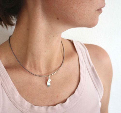 The Little Prince&rsquo;s fox, wisdom animal pendant in sterling silver