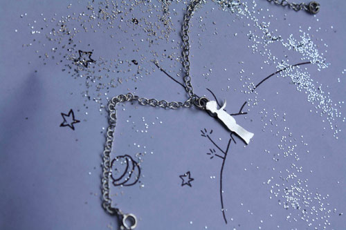 The Little Prince silhouette, Saint-Exupéry bracelet in silver