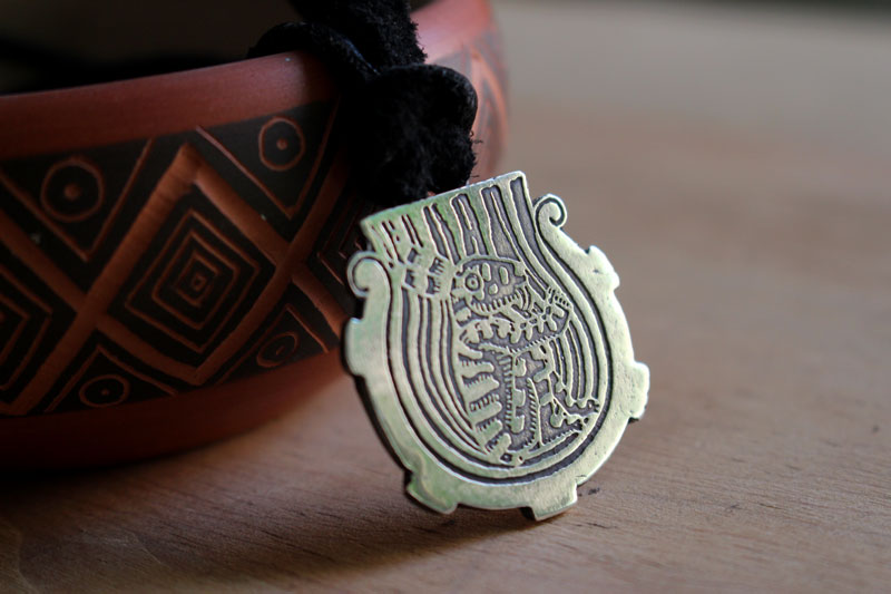 The rabbit in the moon, mayan legend necklace in sterling silver