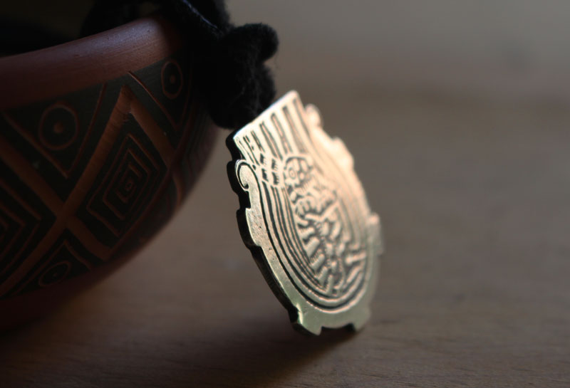 The rabbit in the moon, mayan legend necklace in sterling silver