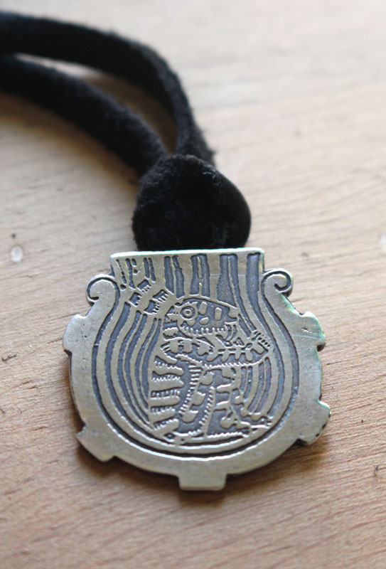 The rabbit in the moon, mayan legend necklace in sterling silver