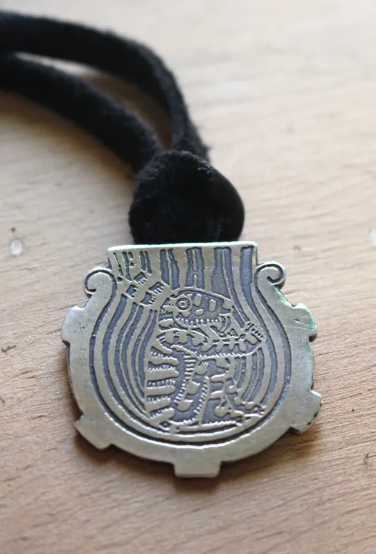 The rabbit in the moon, mayan legend necklace in sterling silver