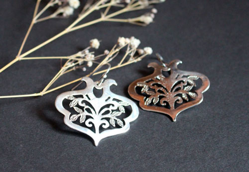 The sacred tree, tree of life earrings in sterling silver