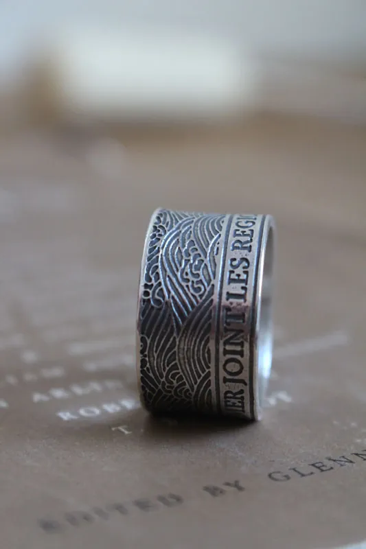 The sea joins the regions it separates, quote ring in sterling silver