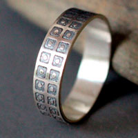 The sky and the earth, circle and square ring in sterling silver