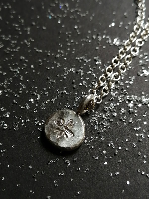 The soul is a delicate flower, botanical necklace in sterling silver