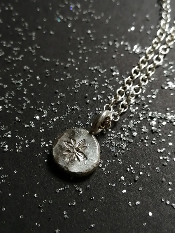 The soul is a delicate flower, botanical necklace in sterling silver