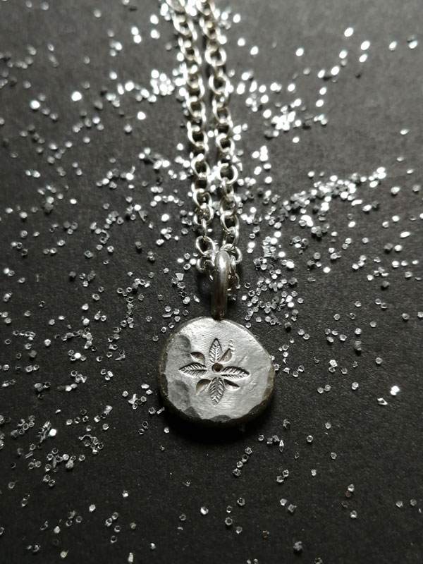 The soul is a delicate flower, botanical necklace in sterling silver