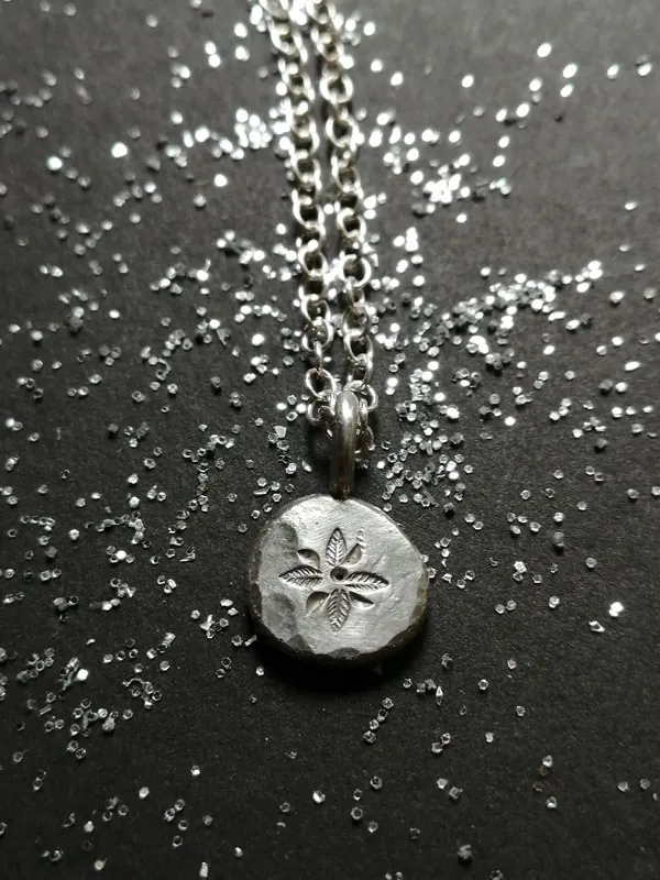 The soul is a delicate flower, botanical necklace in sterling silver
