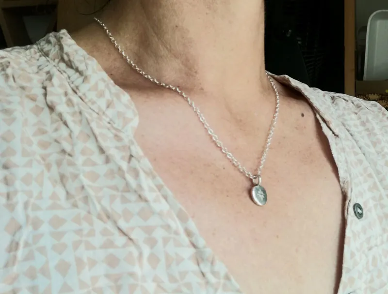The soul is a delicate flower, botanical necklace in sterling silver