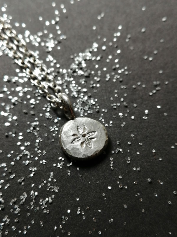 The soul is a delicate flower, botanical necklace in sterling silver