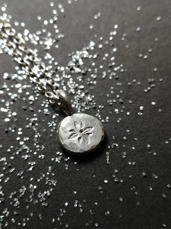 The soul is a delicate flower, botanical necklace in sterling silver