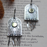The stargate, silver and brass earrings