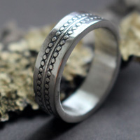 The wheel of time, chronology memento mori ring in silver