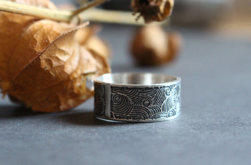 The wind, air element ring in sterling silver
