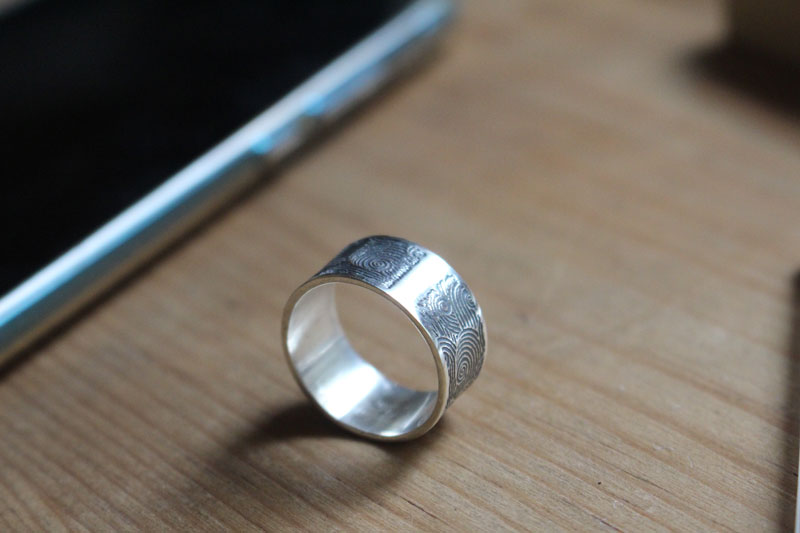 The wind, air element ring in sterling silver