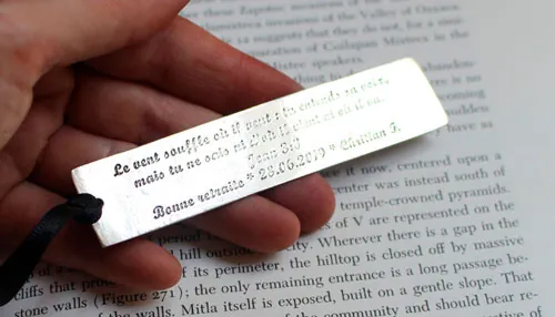 The wind blows, quote bookmark in sterling silver