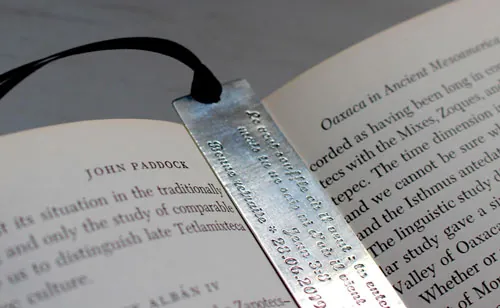 The wind blows, quote bookmark in sterling silver
