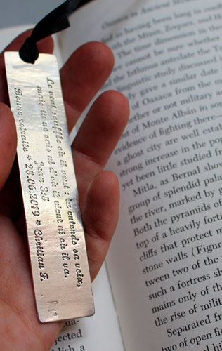 The wind blows, quote bookmark in sterlin silver