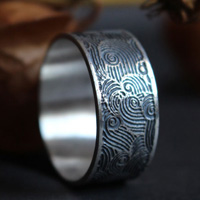 The wind, air element ring in sterling silver