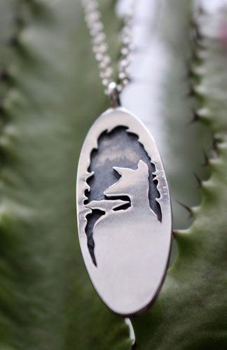 Those you love, deer and bird necklace in sterling silver