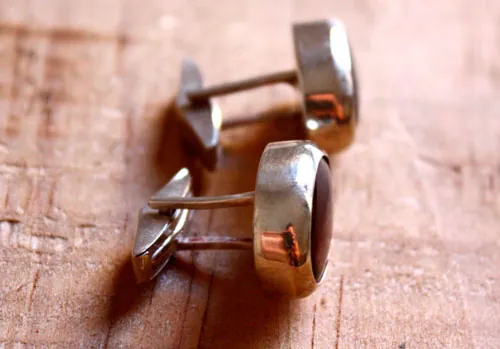 Tiger’s Eye, animal instinct cufflinks in silver and Tiger’s Eye