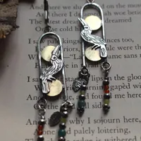 Toucan, exotic bird earrings in silver, brass, carnelian and green agate