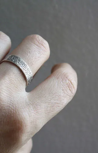 Tranquility, hydrangea flower ring in sterling silver